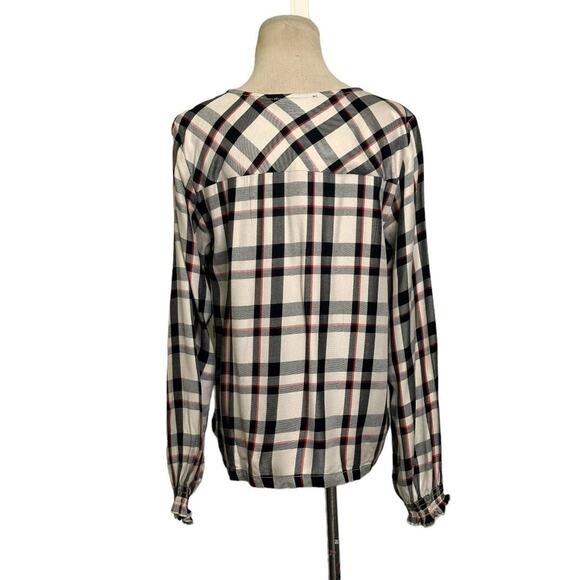 Sanctuary plaid long sleeves front crossed top size small - Picture 2 of 11